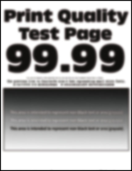 Test page with blurred text and poor print resolution.