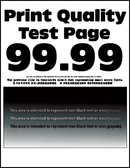Test page with heavy black text showing dark print issue.