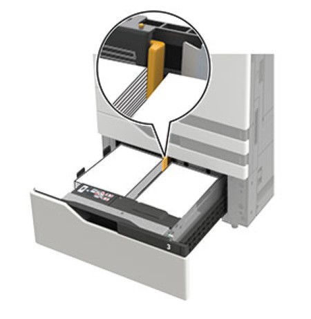 Carregamento da bandeja para 2500 folhas | Lexmark CX921