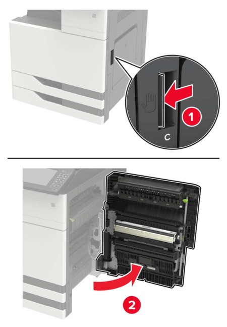 Paper jam in door C | Lexmark CX922