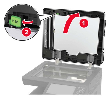 Paper jam in the automatic document feeder | Lexmark CX921