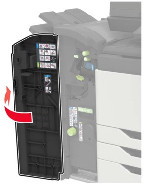 Paper jam in the booklet finisher | Lexmark CX922