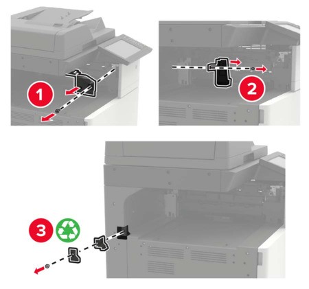 Installing the staple finisher | Lexmark CX924