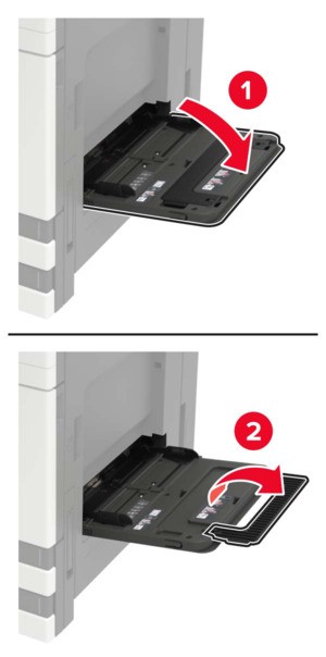 Loading the multipurpose feeder | Lexmark CX922