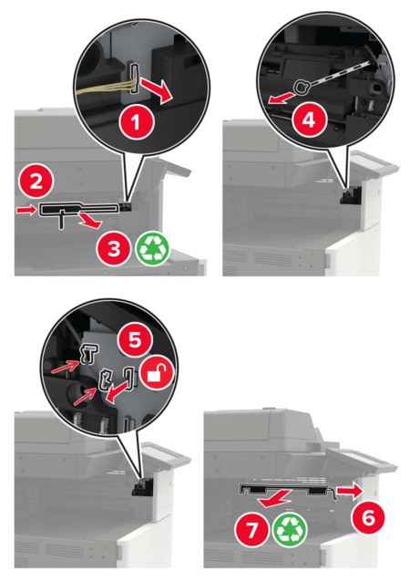 Installing the staple finisher | Lexmark CX924