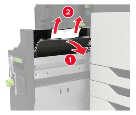 Paper jam in the booklet finisher | Lexmark CX923