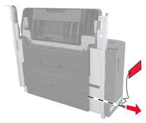 Installing the staple finisher | Lexmark CX921