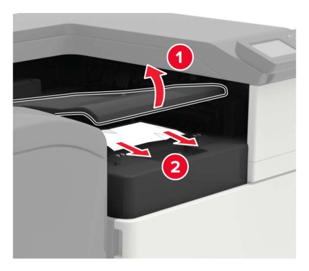 Paper jam in the booklet finisher | Lexmark C9235