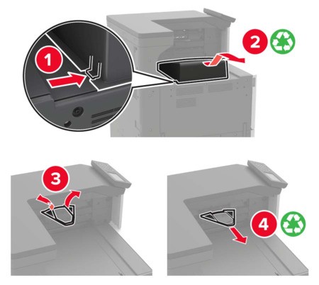 Installing the staple, hole punch or booklet finisher | Lexmark CS921