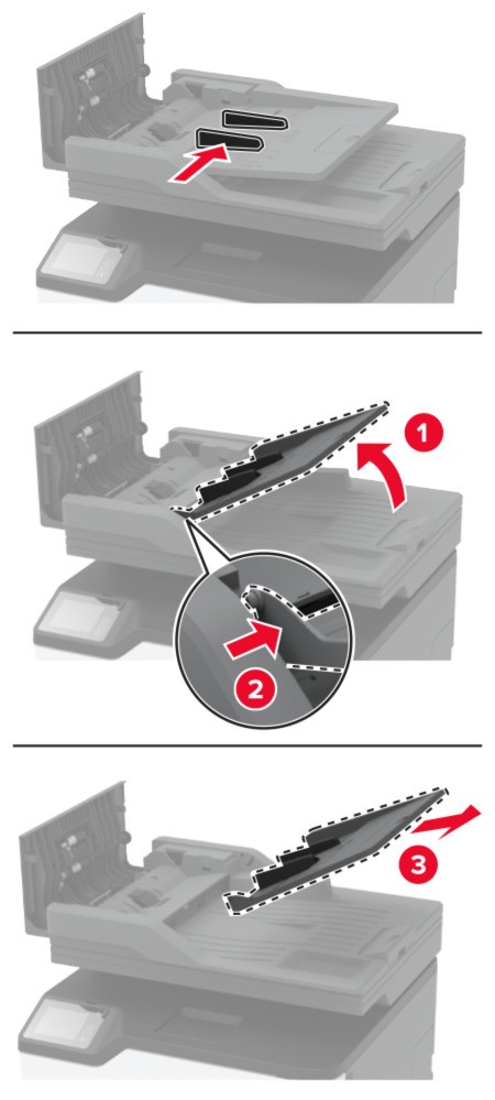 Replacing the ADF tray | Lexmark MC3326