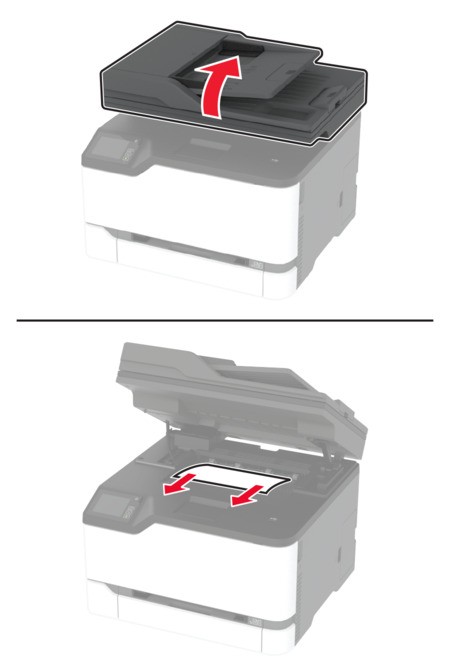Paper jam in the standard bin | Lexmark MC3224