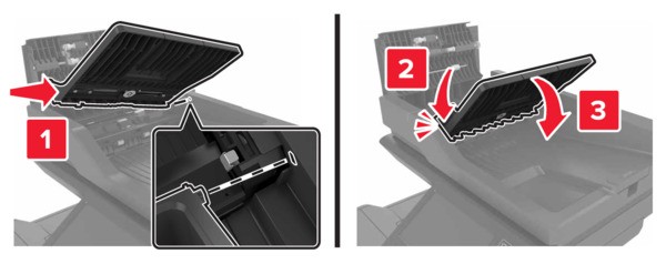 Replacing the ADF input tray | Lexmark XC4140
