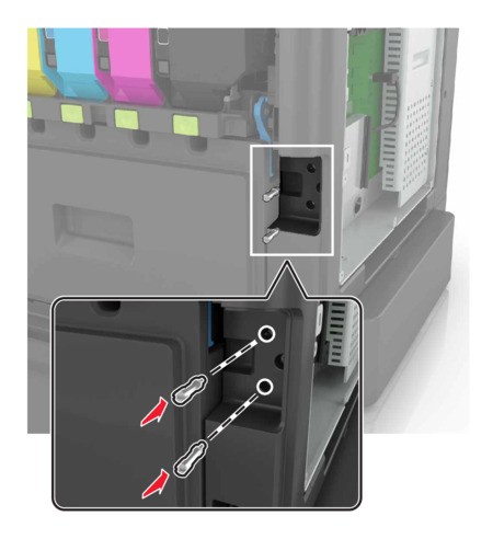 Installing a printer hard disk | Lexmark XC4140