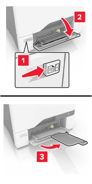 Loading the multipurpose feeder | Lexmark XC4140