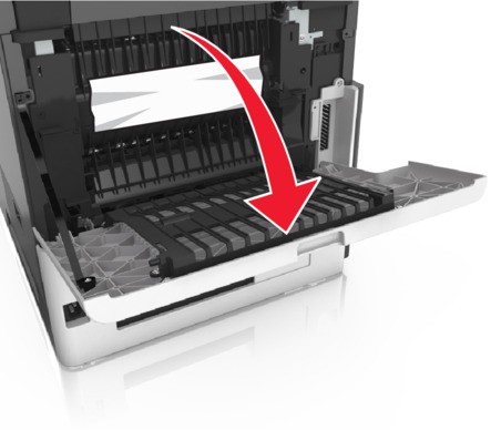 x]‑page jam, open upper rear door. [202] | Lexmark MX711