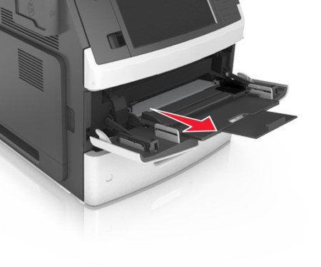 Loading the multipurpose feeder | Lexmark MX711