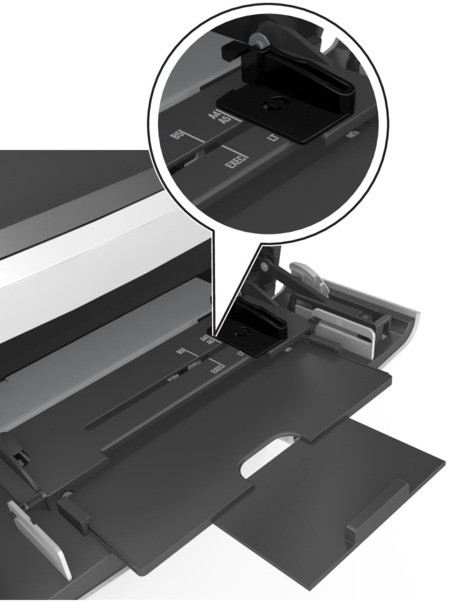 Loading the multipurpose feeder | Lexmark MX711