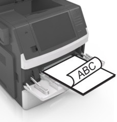 Loading the multipurpose feeder | Lexmark MX711