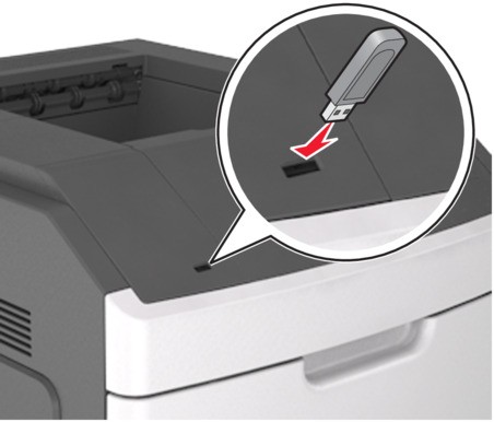 Flash sürücüden yazdırma | Lexmark MS811
