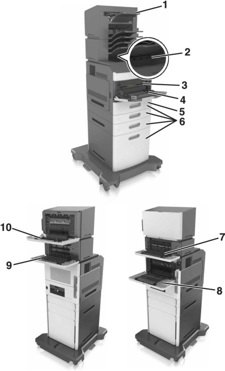 Identifying jam locations | Lexmark MS818