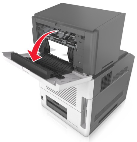 Paper jam in the staple finisher | Lexmark MS810de