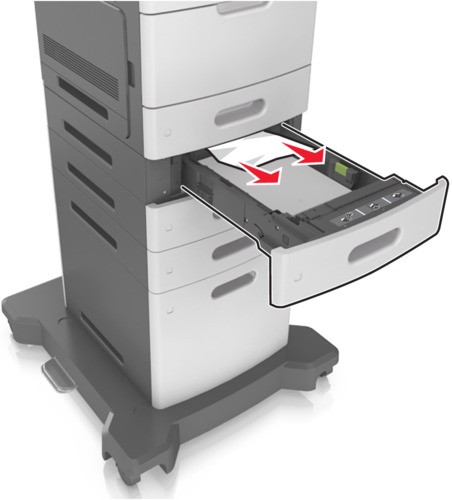 Tepsilerde kağıt sıkışması | Lexmark MS811