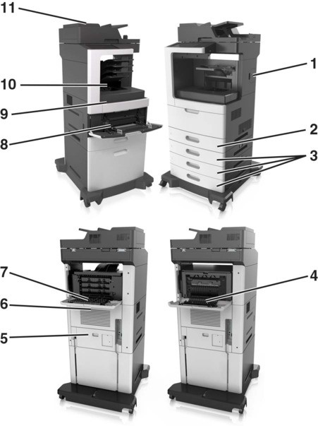 Identifying jam locations | Lexmark MX810