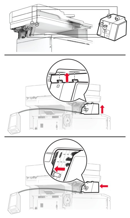 Installing the convenience stapler | Lexmark CX635