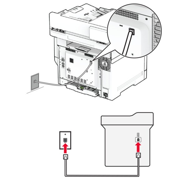 Setting up fax using a standard telephone line | Lexmark CX635