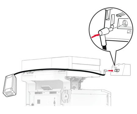 Installing the convenience stapler | Lexmark CX635
