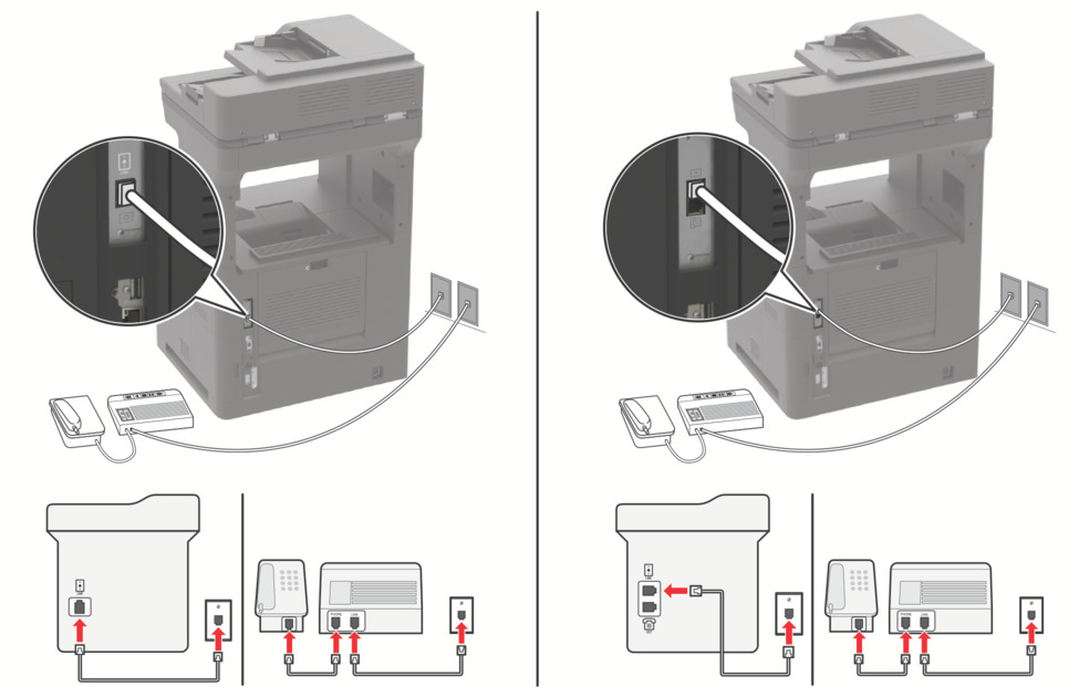 Setting up fax using a standard telephone line | Lexmark XM7355