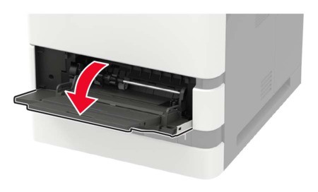 Loading the multipurpose feeder | Lexmark XM7355