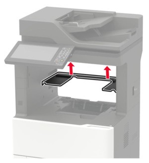 Installing the 4‑bin mailbox | Lexmark XM7355