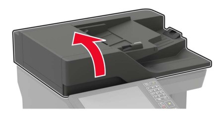 Paper jam in the automatic document feeder | Lexmark XM7355