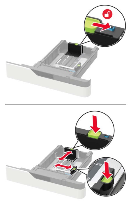 Loading the 550‑sheet tray | Lexmark XM7355