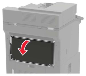 Paper jam in the offset stacker or staple finisher | Lexmark XM7370
