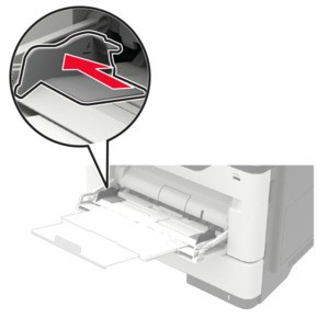 Loading the multipurpose feeder | Lexmark MS521