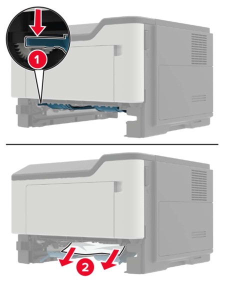 Paper jam in the duplex unit | Lexmark MS421
