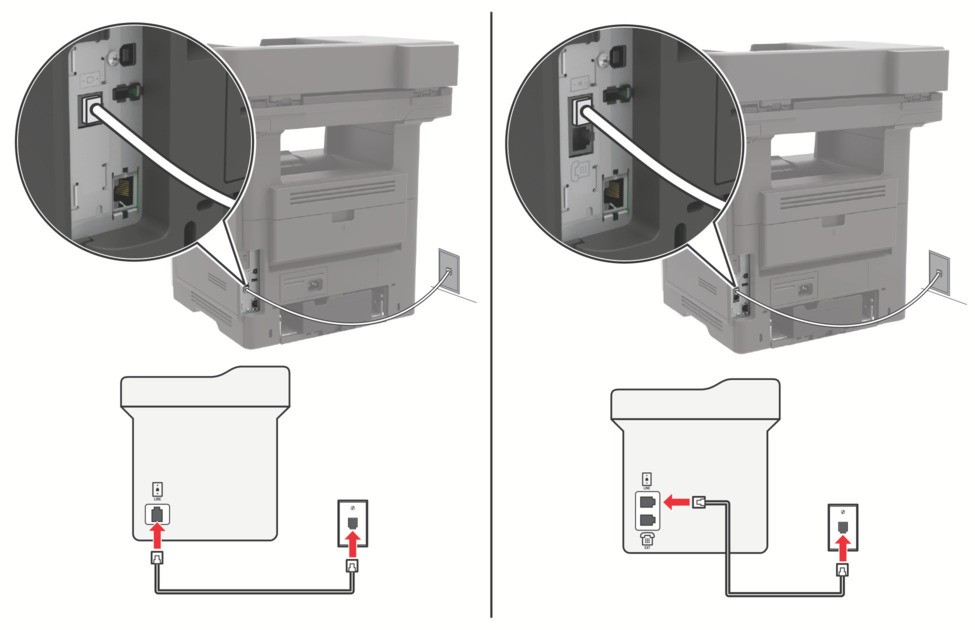 プリンタ　FAX Setting up fax using a standard telephone line | Lexmark XM3250