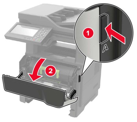 Paper jam in door A | Lexmark MX622