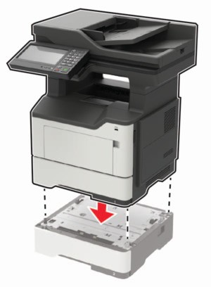 Installing optional trays | Lexmark MX622