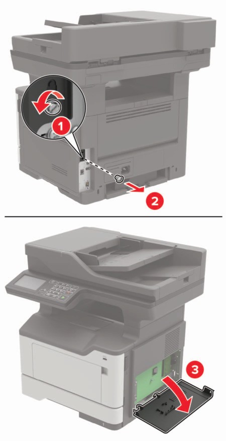 Installing a memory card | Lexmark MX521