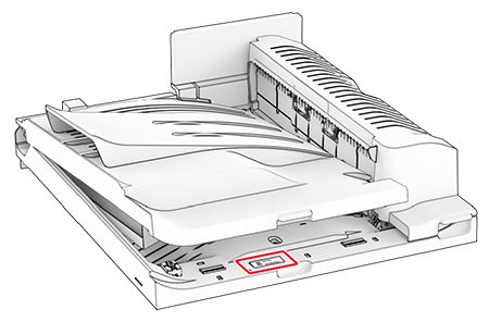 Finding the serial number of the output options | Lexmark MX953