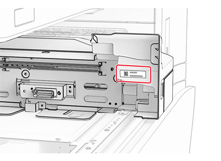 Finding the serial number of the output options | Lexmark MX953