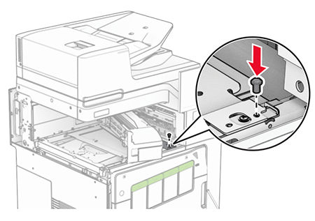 Installing the staple finisher and hole punch kit | Lexmark CX963