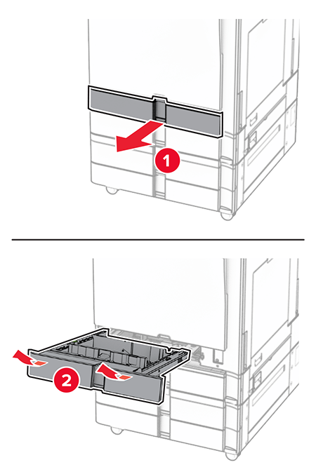Installing the 2 x 550-sheet tray | Lexmark CX833