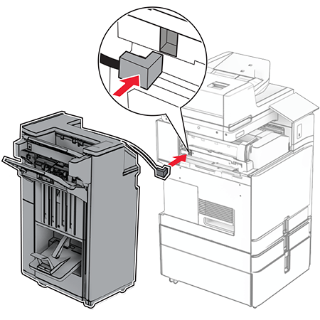 Installing the booklet finisher and folding paper transport