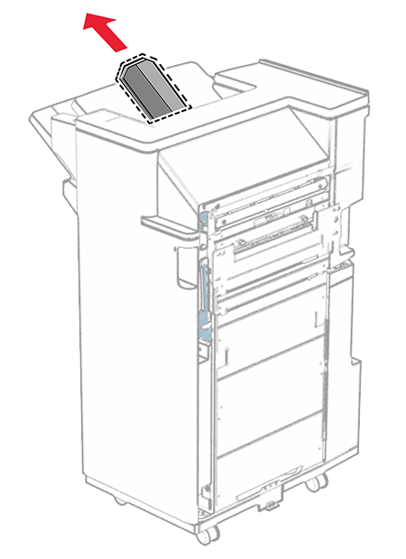 Replacing the booklet finisher top bin extension | Lexmark XC9635