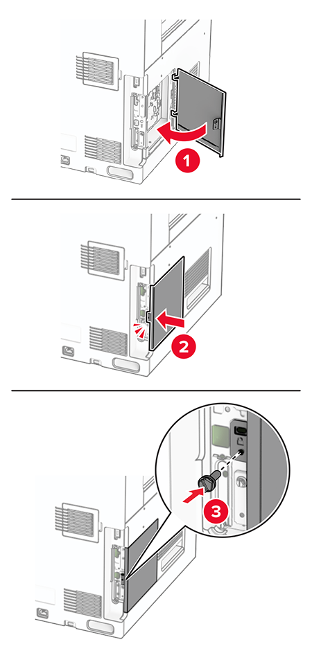 Installing a fax card | Lexmark CX963