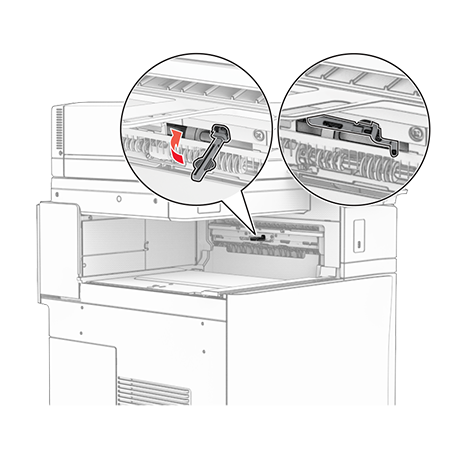 Installing the booklet finisher and paper transport unit | Lexmark